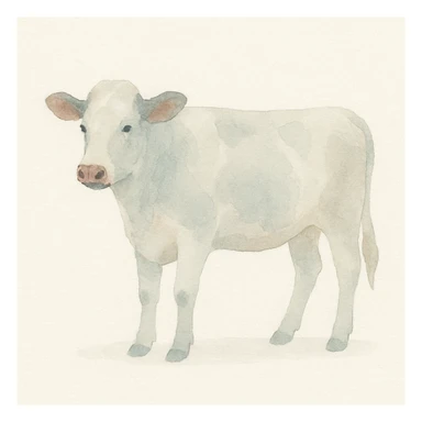 realistic cow watercolor style sticker