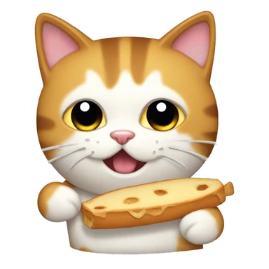 Un gato comiendo pan sticker