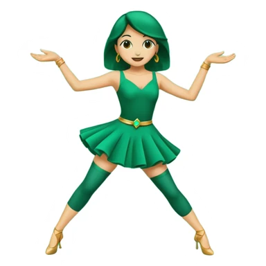 el numero 3 bailando en un fondo verde sticker