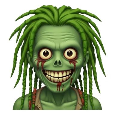 Make a image of a zombie with dreads make it like a emoticon not as scary sticker