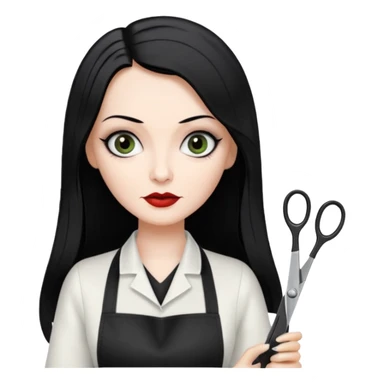 morticia addams hairdresser sticker