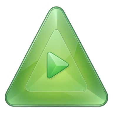 Solid Light green triangle play button  sticker