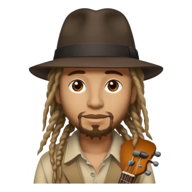 Musician with dreadlocks and fedora sticker