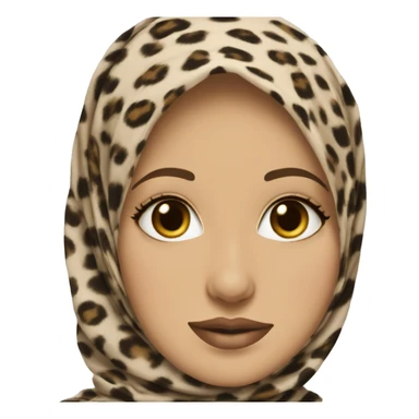 Pretty hijabi in leopard print hijab  sticker
