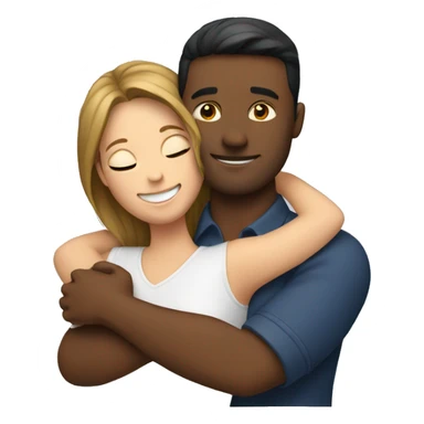 Woman hugging man sticker
