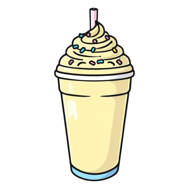 vanilla milkshake with sprinkles sticker