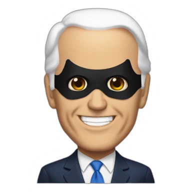 joe biden with a batman mask sticker