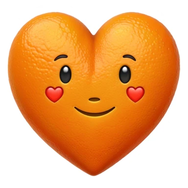 Orange fruit heart sticker