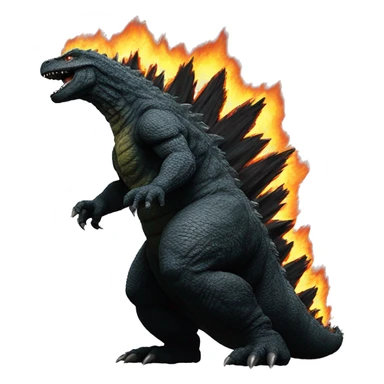 Godzilla fire sticker