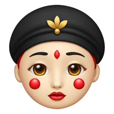 emoticon coqueto con disfraz chino sticker