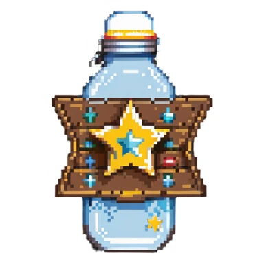 sheriff badge with star and baby feeding bottle in center sticker