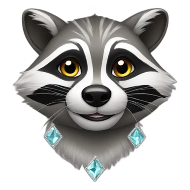 raccoon wearing diamonds sticker