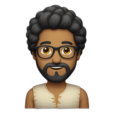 Black hair Indian with glasses and beard sticker