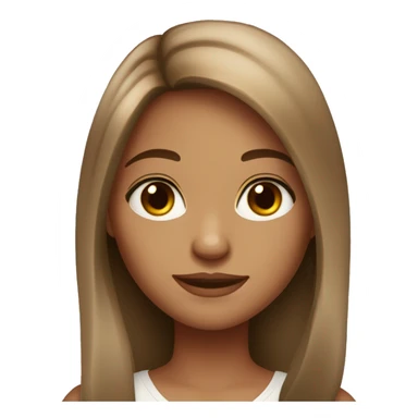 fair medium tan skin girl with hazel eyes and brown long hair  sticker