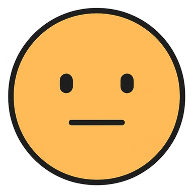 okey neutral face emoji, straight mouth, calm eyes sticker