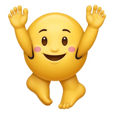 emoji character with feet out, playful pose sticker
