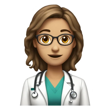 a full body medical student talking 20 years old girl student tan skin, brown hair sticker