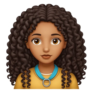 North african girl with long curly hair  sticker
