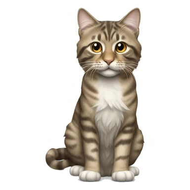 Marl long hair tabby full body sticker