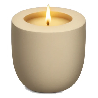 candle in beige concrete ridged vessel sticker