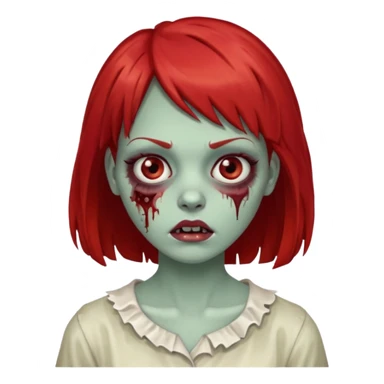 Zombie girl franja ruiva sticker