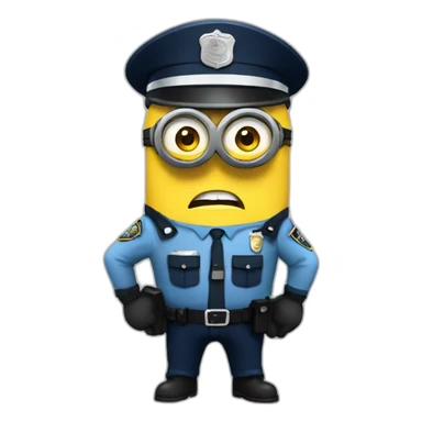 police Minion angry sticker