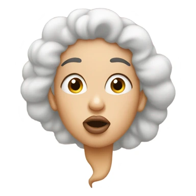 Women blowing air sticker