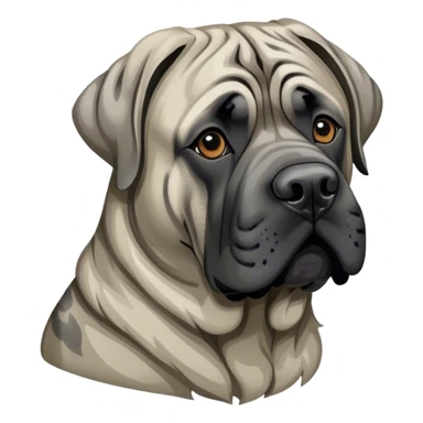 silver brindle coat english mastiff sticker