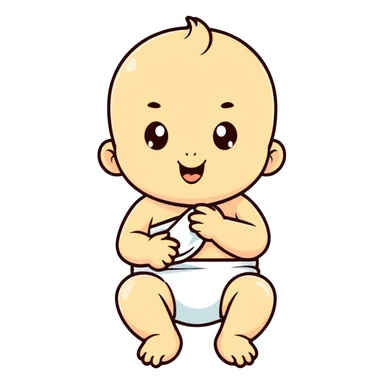 Baby pooping in diaper sticker