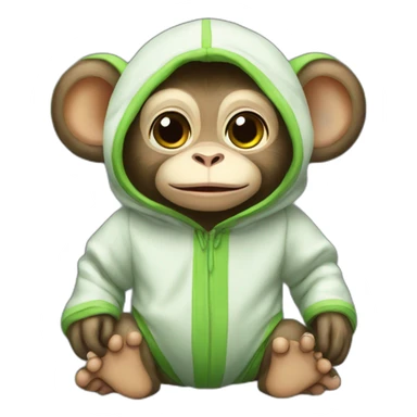 baby monkey in a frog costume  sticker