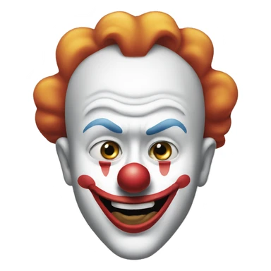 downwards face taking off clown face sticker