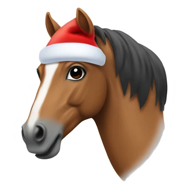 horse with santa hat sticker