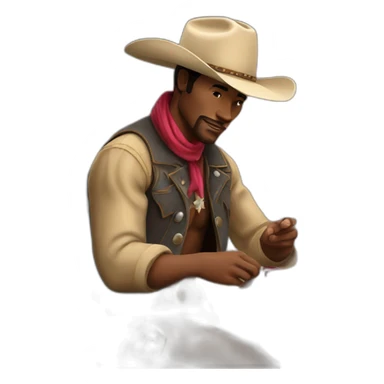 cowboy painting nails sticker