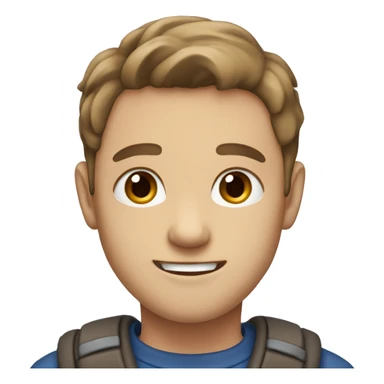 A 16 old boy with brown hais and blue grey eyes sticker