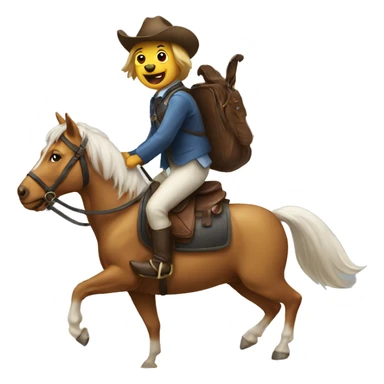 dog riding a horse sticker
