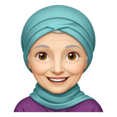 yaşlı beyaz tenli başörtülü teyze sticker