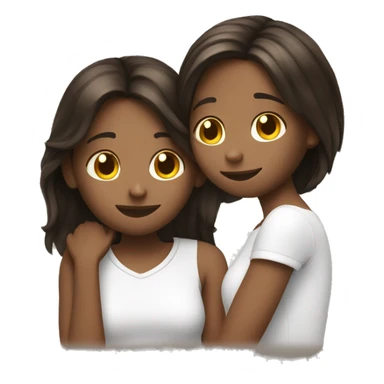 friend comforting friend both brunette white sticker