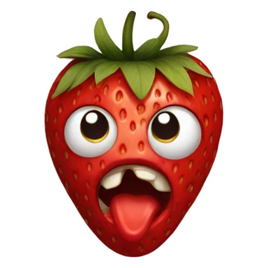 Horrifying strawberry  sticker