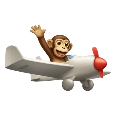 Monkey flying an airplane sticker
