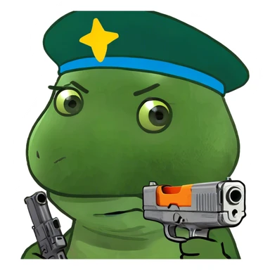 baby human holding a gun  sticker