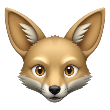 An emoji of a jackal, with a sleek, slender body and pointed ears. Its fur is a mix of tan and gray, with sharp, observant eyes. It has a cunning, alert expression, symbolizing intelligence and adaptability sticker