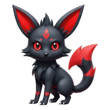  Shiny edgy dark gloomy red gothic cool badass emo-Zorua-Umbreon-Salandit-Jolteon-fusion sticker