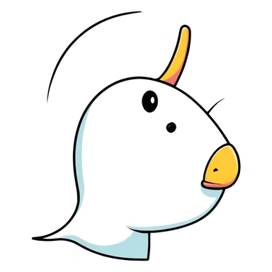 exaggerated large nose in profile sticker