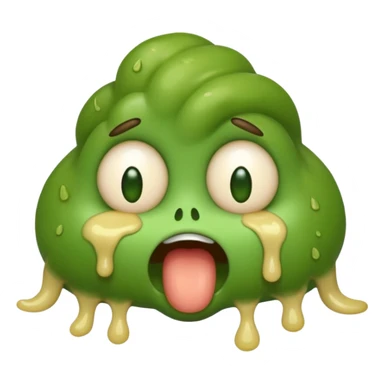 Make a emoji that has throw up on their eyes. sticker