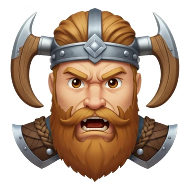 Viking with beard in rage sticker