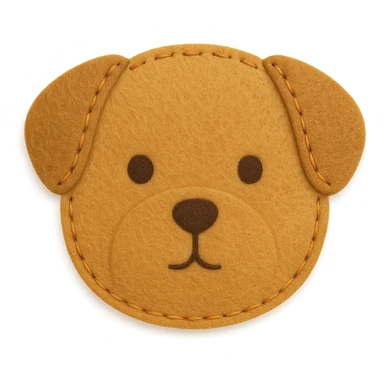 <StylePrompt>
  <Name>Minimal Felt Appliqué Icon</Name>
  <Description>
    A simplified plush icon style with soft felt textures, minimal facial features, and gentle stitching. Focuses on iconic shapes with low visual complexity for maximum clarity at small sizes.
  </Description>
  <VisualProperties>
    <Material>Felt</Material>
    <Texture>Soft, matte surface with faint fiber detail</Texture>
    <Stitching>
      <Type>Thin thread</Type>
      <Color>Muted orange or brown</Color>
      <Pattern>Sparse edge stitching only</Pattern>
    </Stitching>
    <Padding>Low to moderate—slightly puffy but not high-relief</Padding>
    <Edges>Smooth, rounded</Edges>
    <ColorPalette>
      <Primary>Warm yellows, oranges, and browns</Primary>
      <Accent>Minimal dark brown for eyes and nose</Accent>
      <Background>Plain or soft gradient, off-white preferred</Background>
    </ColorPalette>
  </VisualProperties>
  <FacialFeatures>
    <Eyes>Small circles, dark brown</Eyes>
    <Nose>Simple dot or triangle</Nose>
    <Mouth>Omit or use curved line only</Mouth>
    <DetailLevel>Low</DetailLevel>
  </FacialFeatures>
  <Rendering>
    <Lighting>Flat and soft, minimal shadows</Lighting>
    <Perspective>Side or front profile, no complex angles</Perspective>
  </Rendering>
  <Applicability>
    <SubjectType>Animals, objects, icons</SubjectType>
    <OutputFormat>Flat icon or patch-style asset</OutputFormat>
  </Applicability>
</StylePrompt>


{subject} = dog sticker