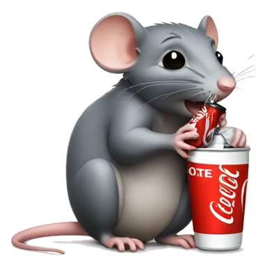 Small rat drinking coke  sticker