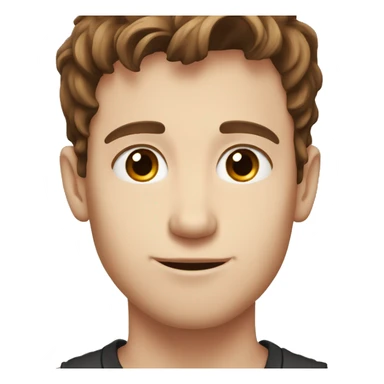 cute white young guy with brown hair and big brown eyes  sticker