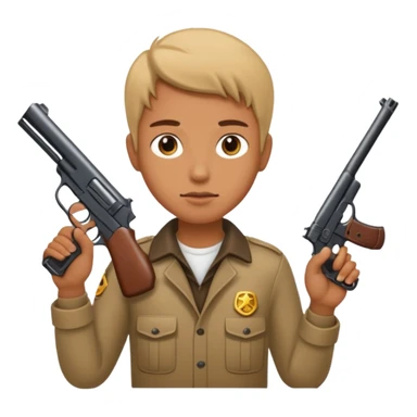 Person holding a gun sticker