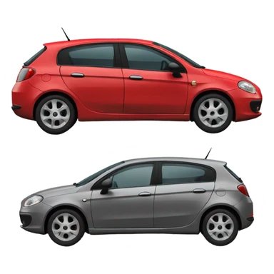 Red Fiat bravo emoji, 4 door on The sides sticker